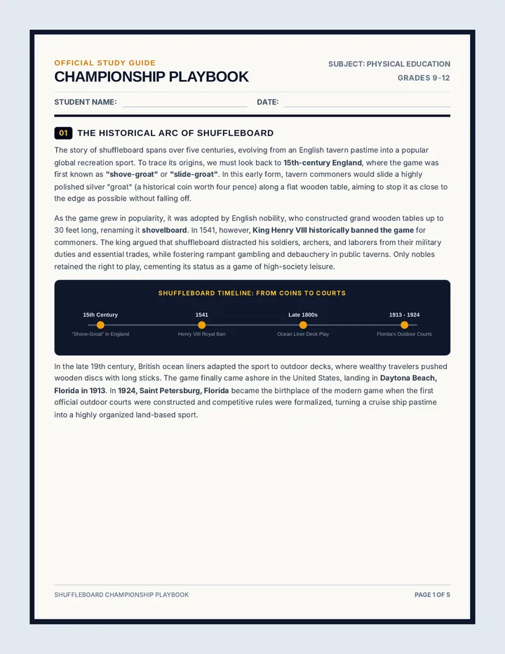 Shuffleboard Championship Playbook