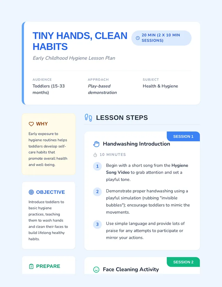 Tiny Hands Lesson Plan