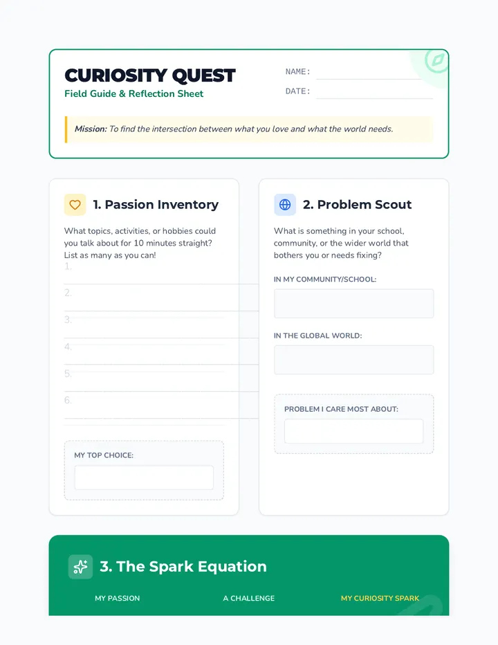 Curiosity Quest Worksheet