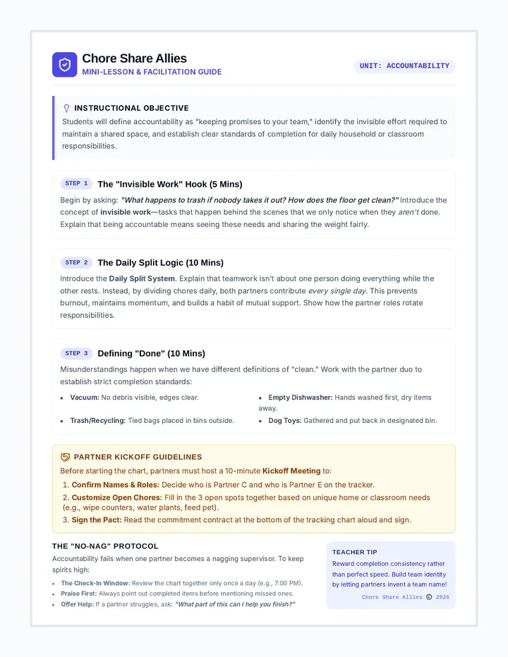 Chore Share Lesson Guide