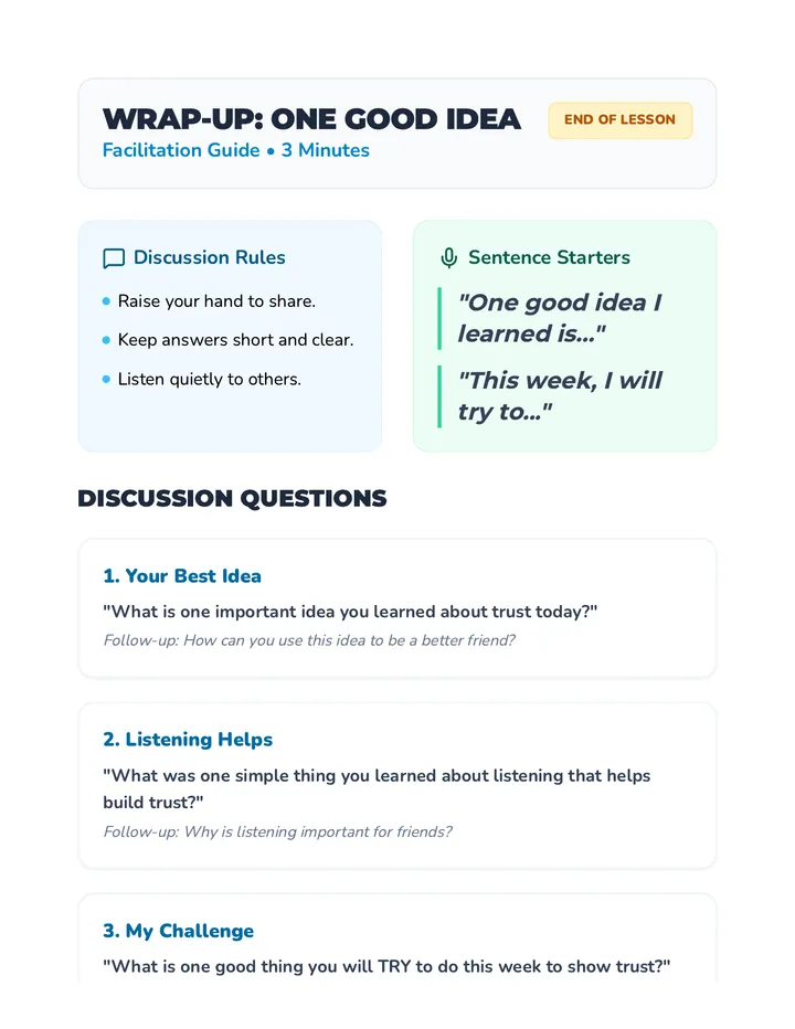 One Good Idea Discussion Guide