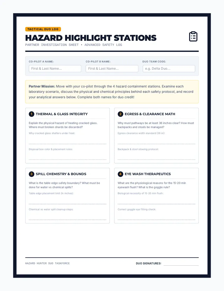 Hazard Hunters Stations Activity