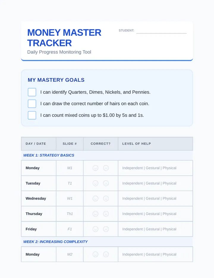Counting Clinic Progress Tracker