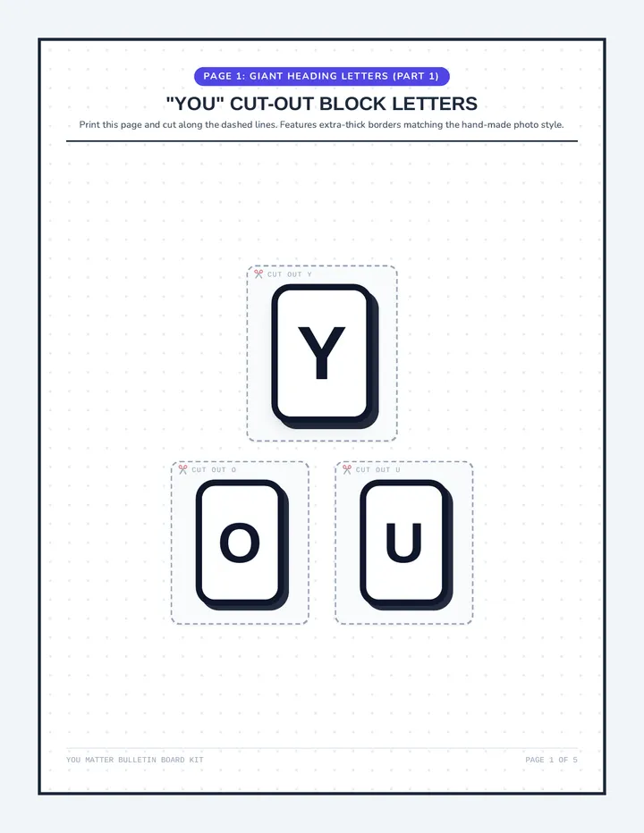 You Matter Bulletin Board Kit