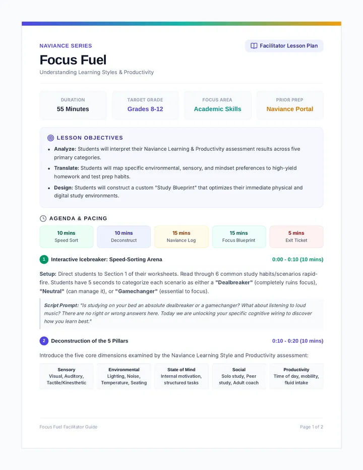 Focus Fuel Facilitator Guide