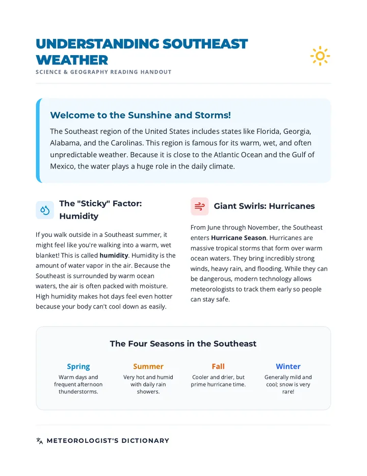 Southeast Weather Reading