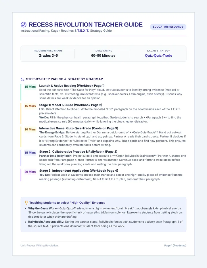 Recess Revolution Teacher Guide