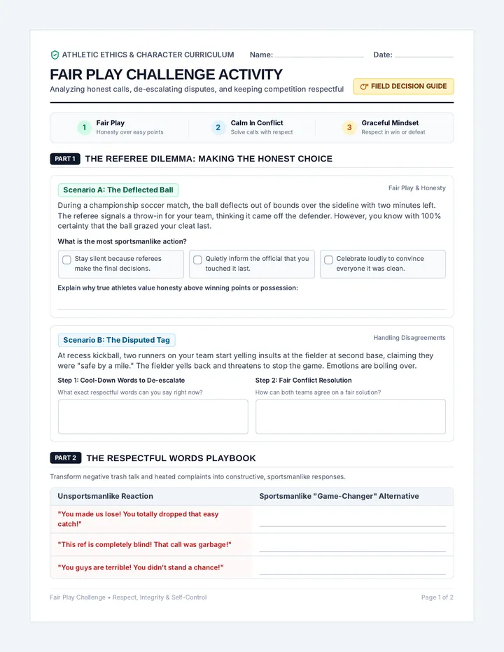 Fair Play Challenge Activity