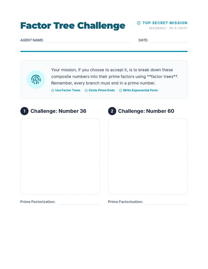 Factor Tree Challenge Activity