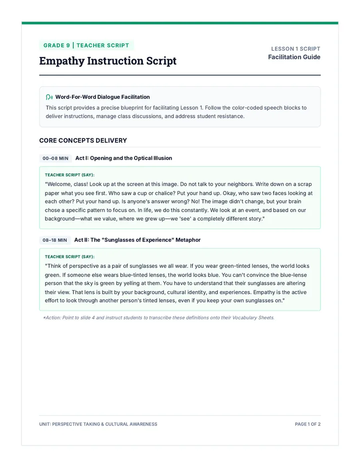 Empathy Instruction Script