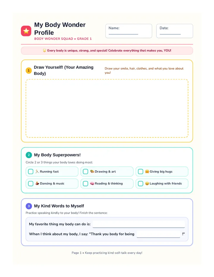 Body Wonder Activity Sheet