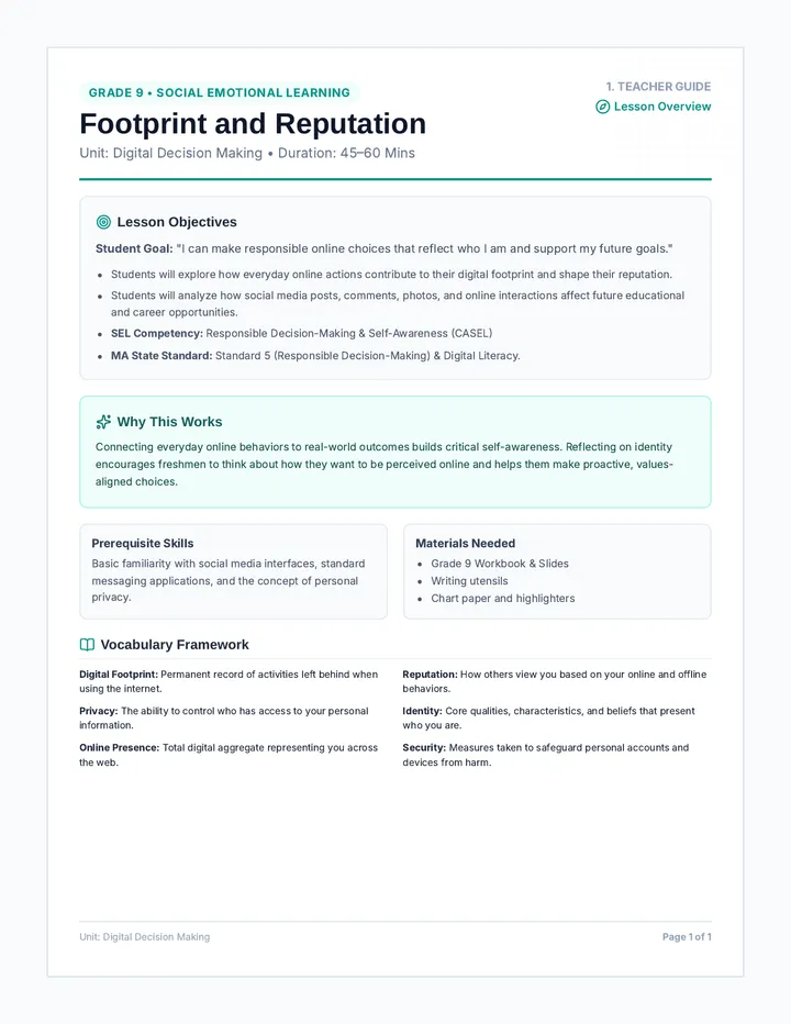Footprint Teacher Guide