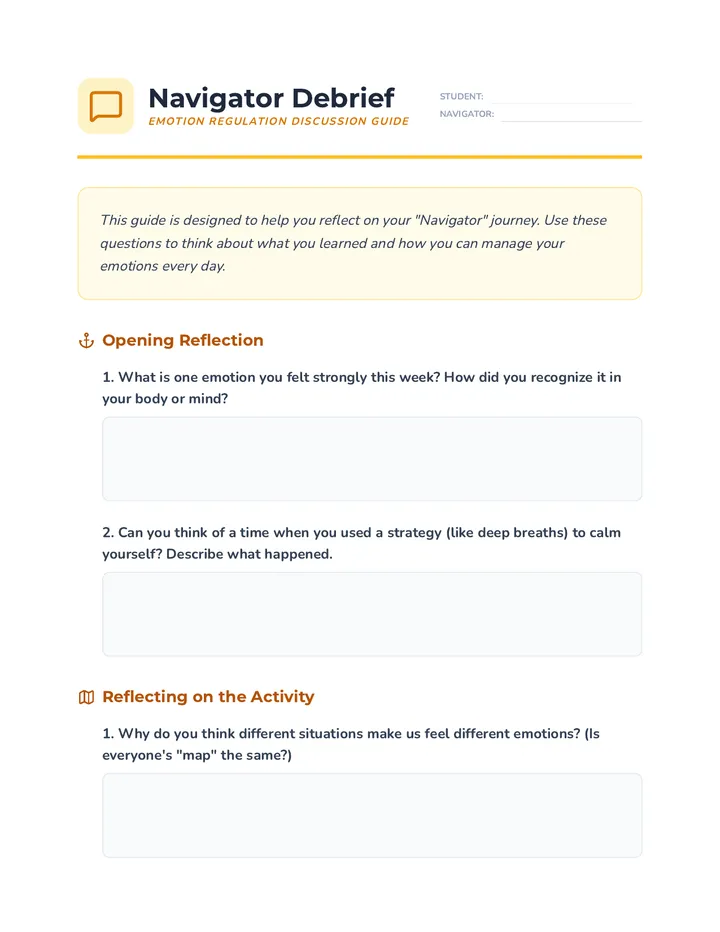 Emotion Regulation Discussion Guide