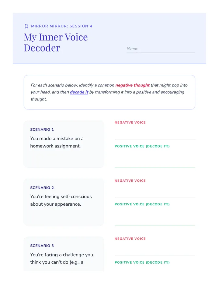 Session 4 Inner Voice Decoder Activity Worksheet