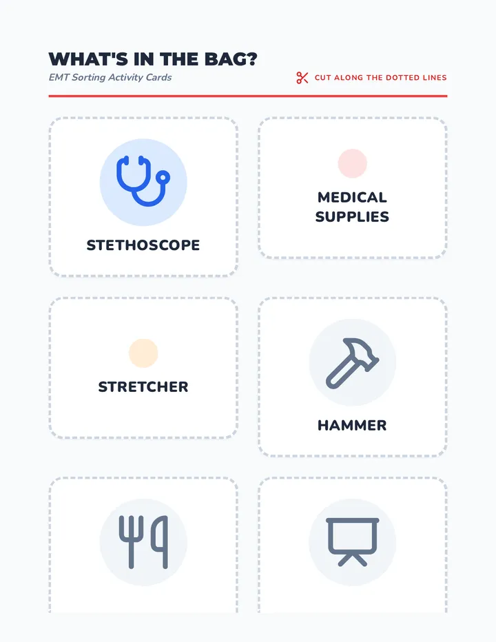 Medical Bag Sorting Cards