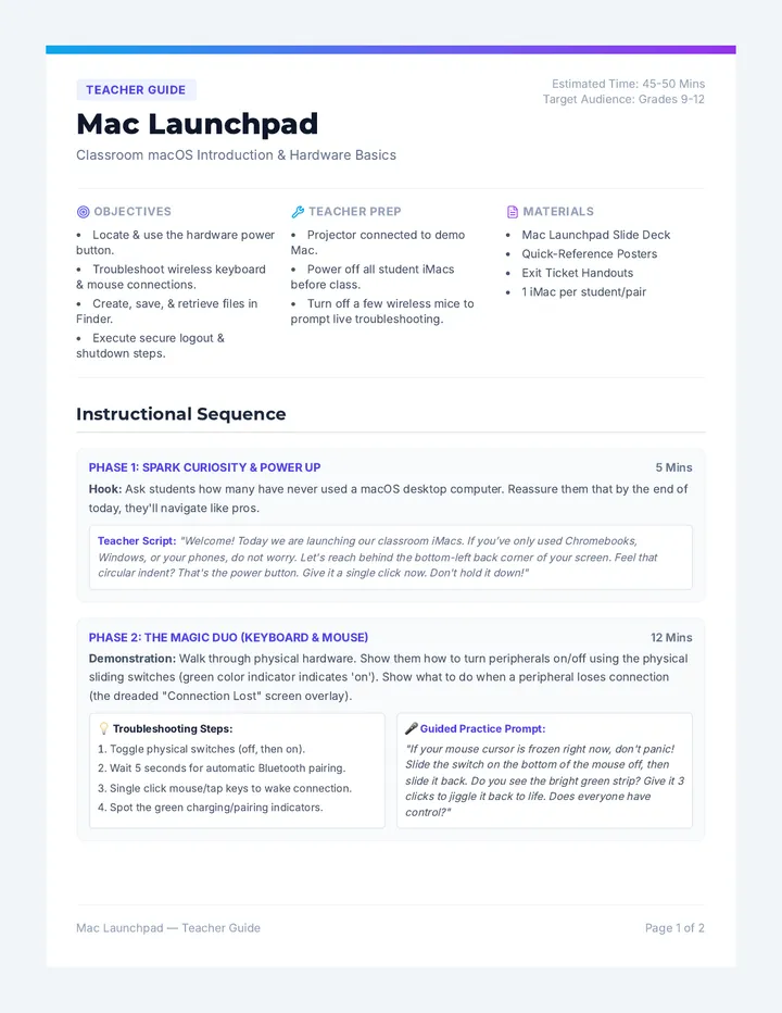 Mac Launchpad Lesson Plan