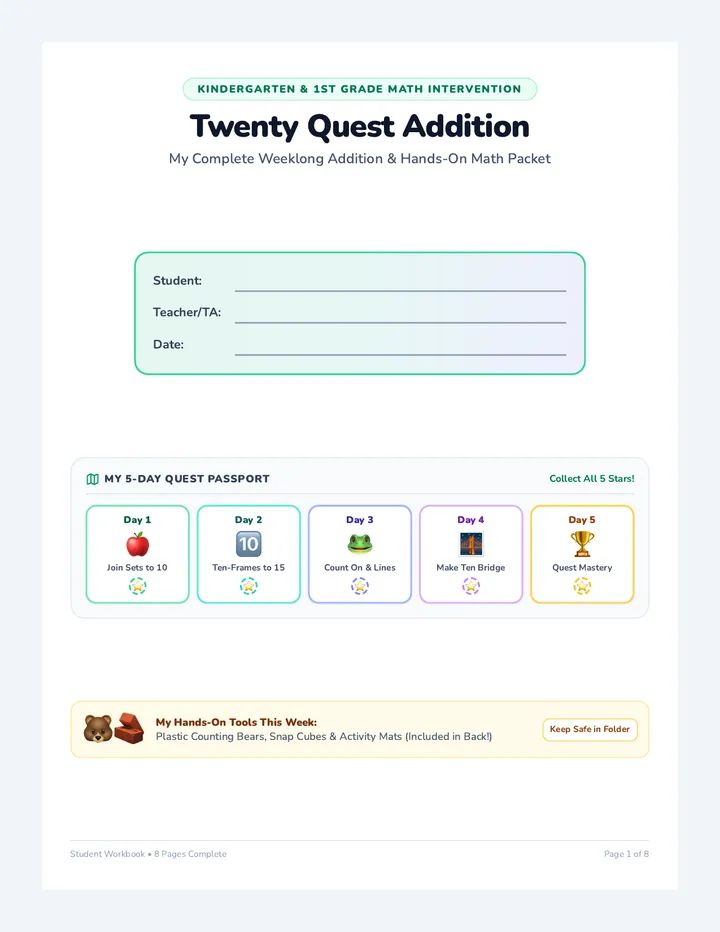 Addition Quest Student Workbook