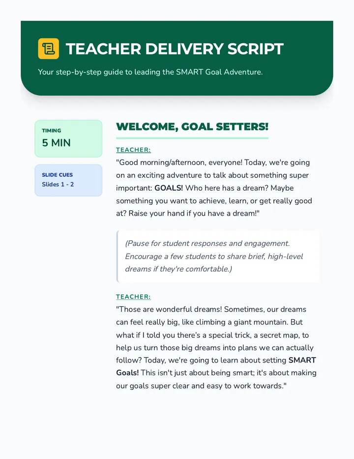 Smart Goals Script