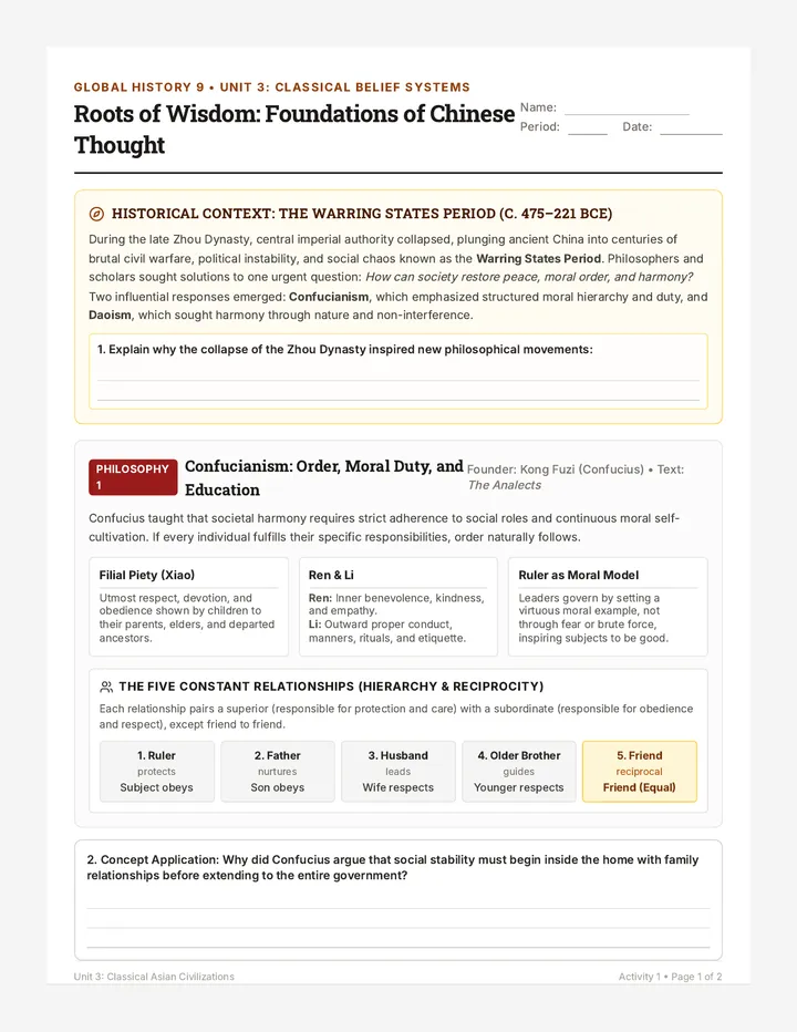 Roots of Wisdom Worksheet