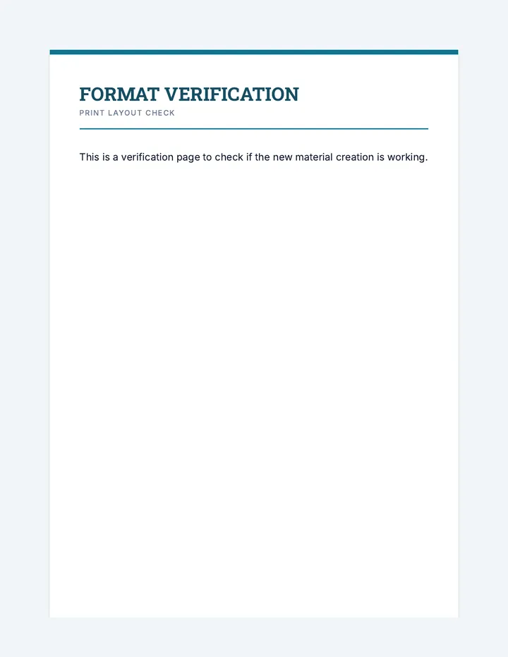 Format Verification Document