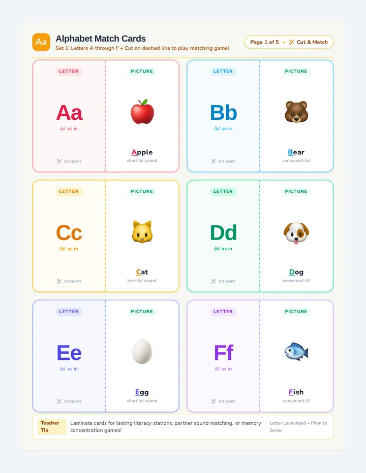 Alphabet Match Cards