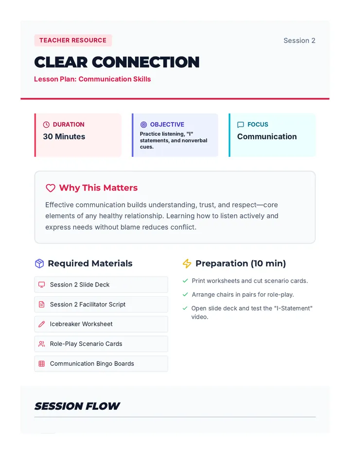 Connection Lesson Plan