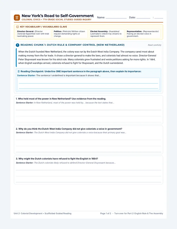 Road to Representation Worksheet