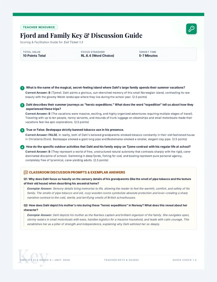 Fjord and Family Teacher Guide