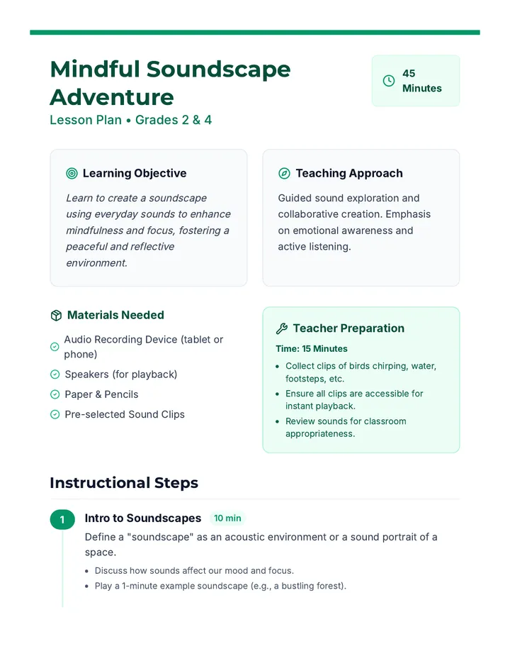 Soundscape Adventure Lesson Plan