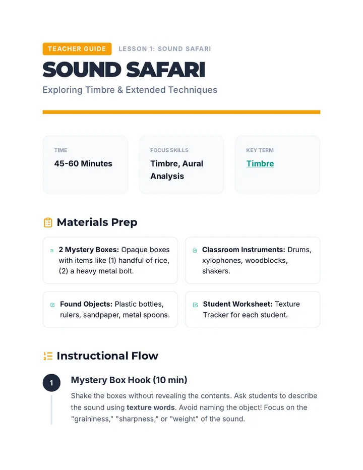 Sound Safari Teacher Guide
