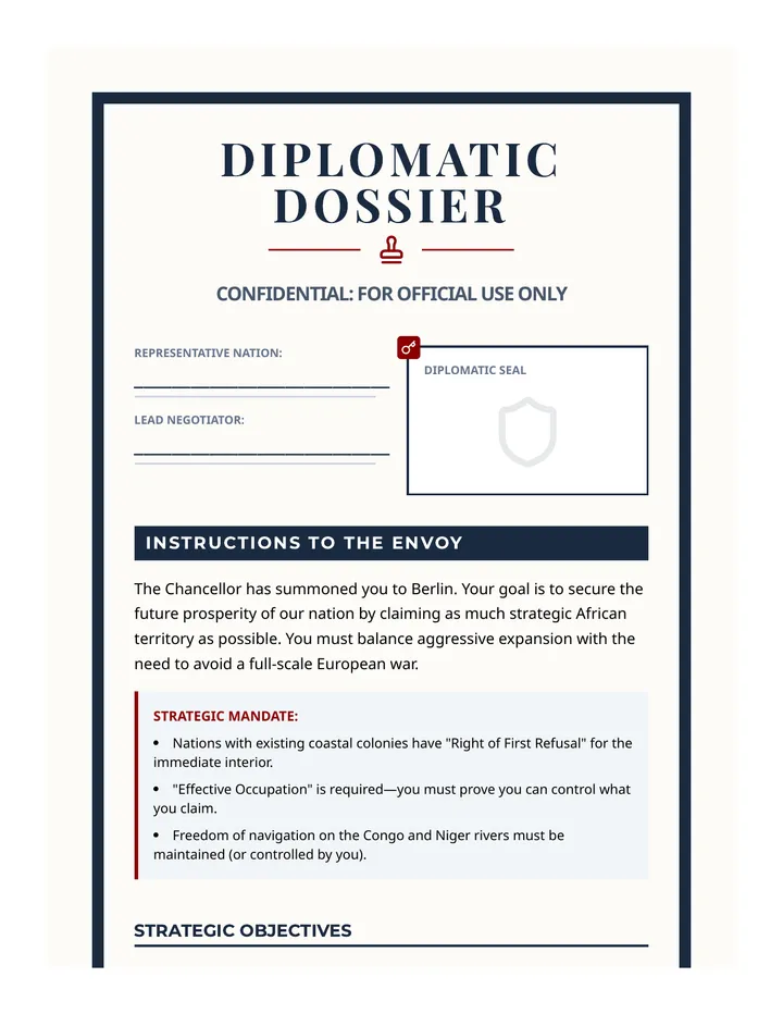 Diplomatic Dossiers Role Cards
