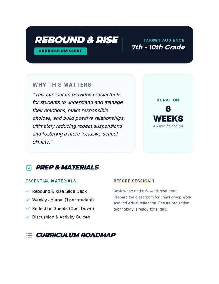Rebound Rise Facilitator Guide Teacher Resource