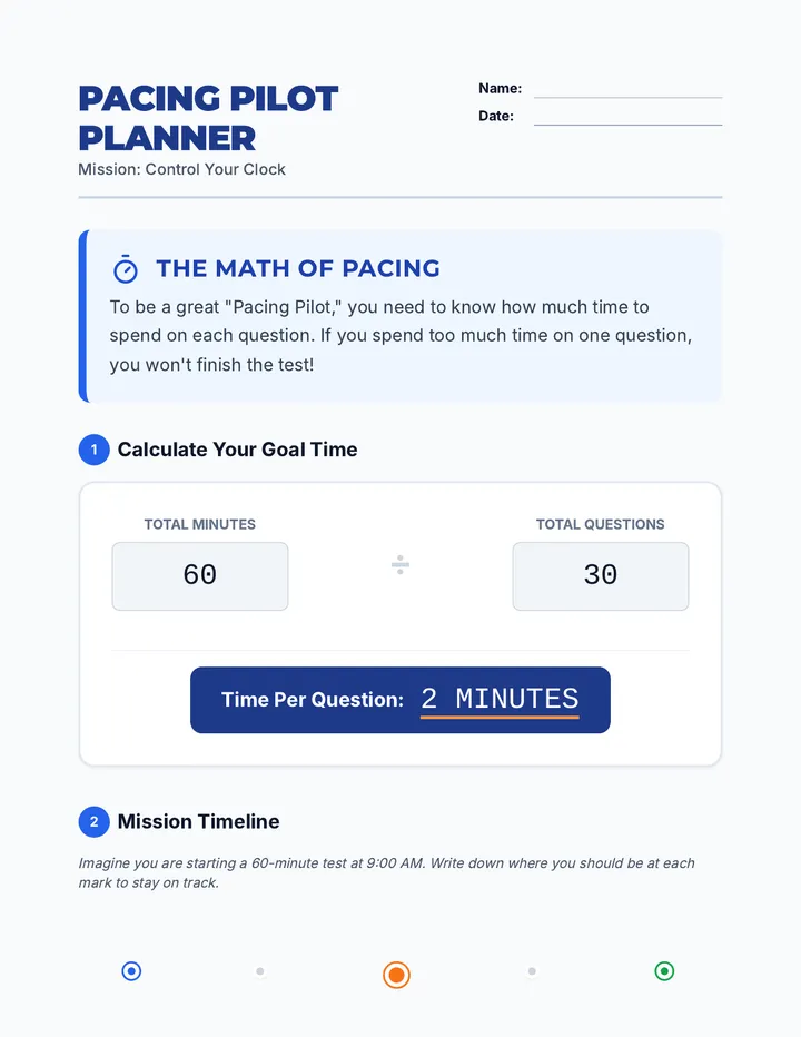 Pacing Planner Worksheet