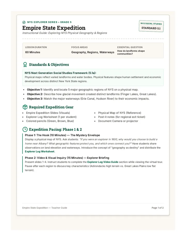 Empire Expedition Teacher Guide