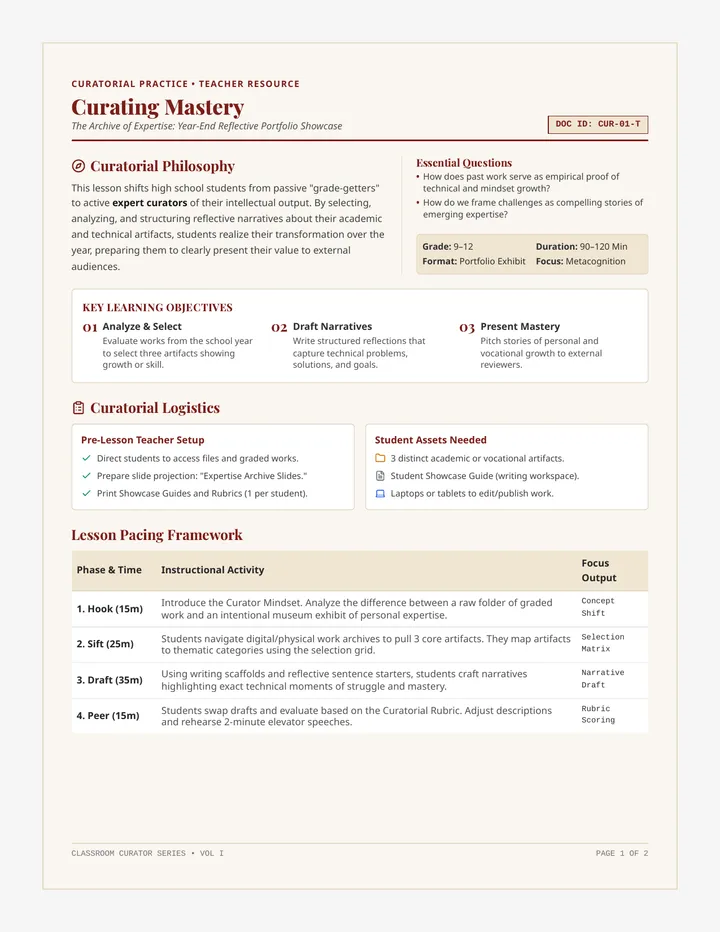 Expertise Archive Teacher Guide page 1