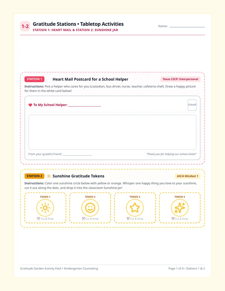 Gratitude Stations Activity Pack