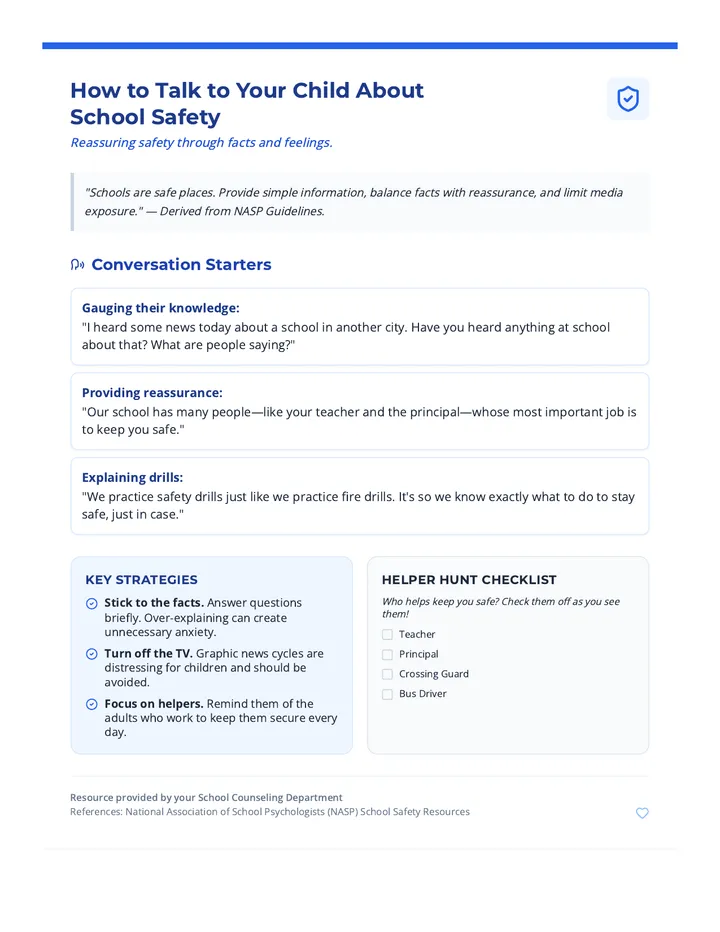 Safety Shield Handout