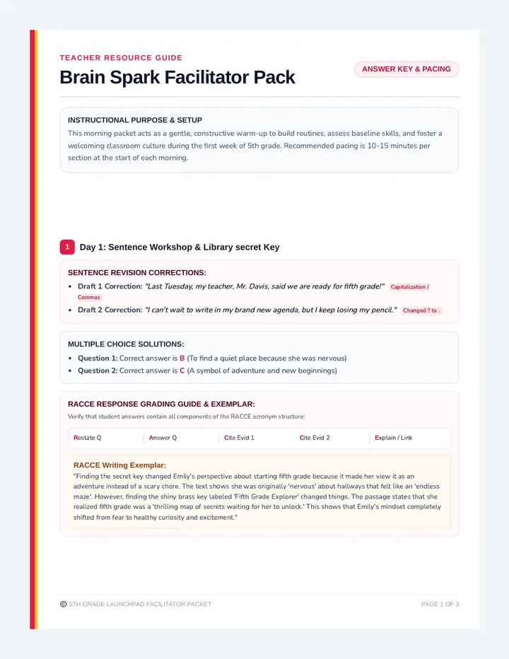 Brain Spark Teacher Guide