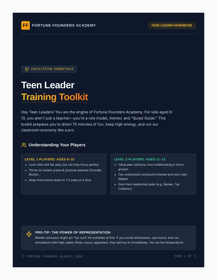 Teen Leader Training Toolkit