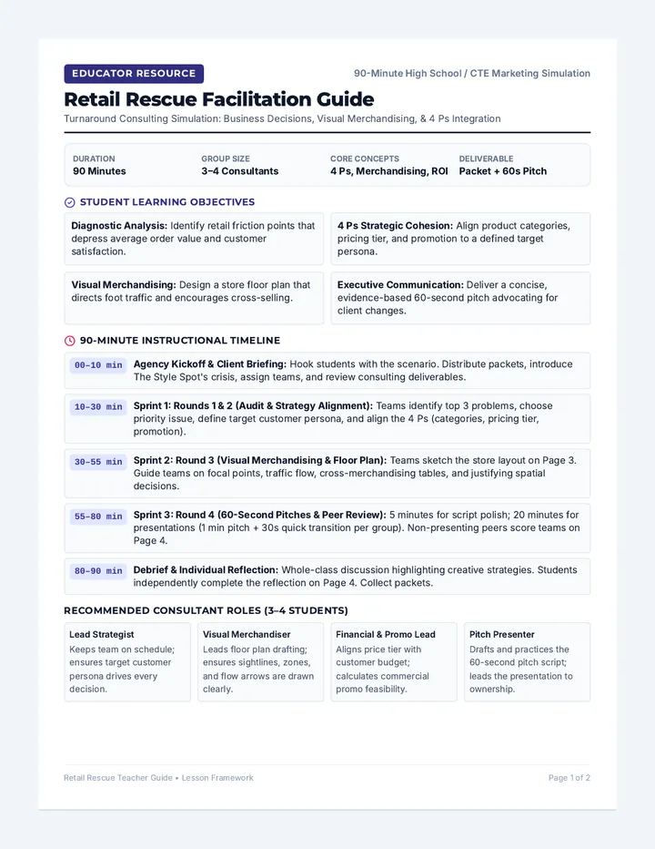 Retail Rescue Teacher Guide