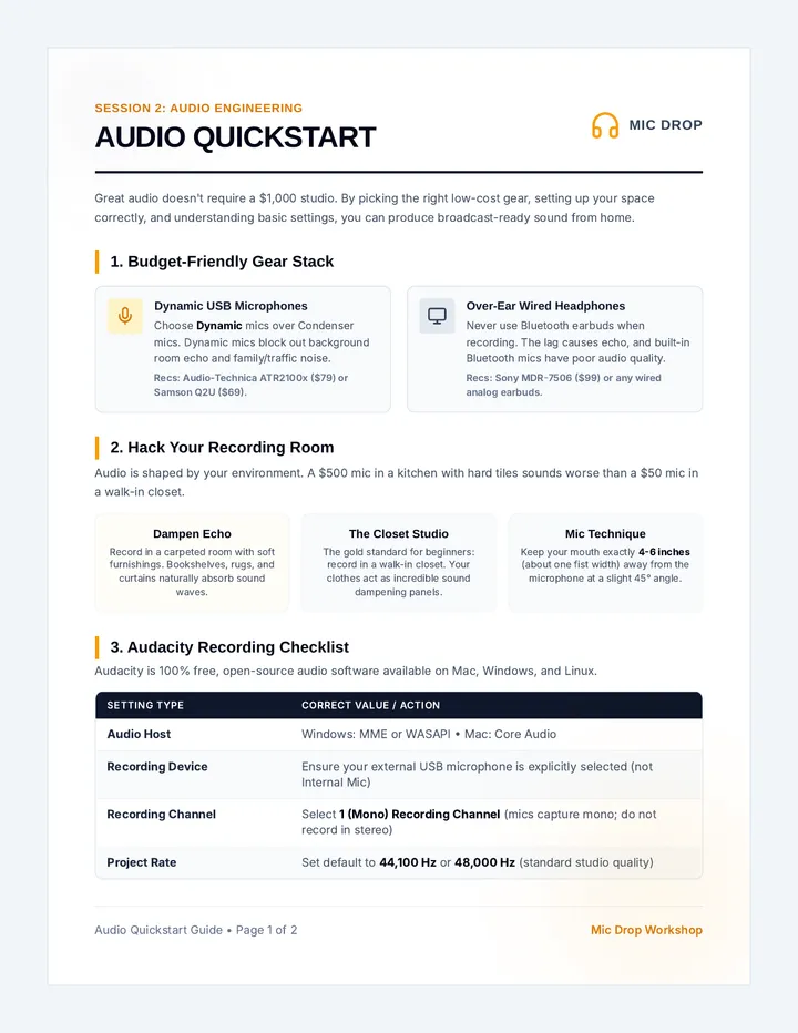 Audio Quickstart Guide