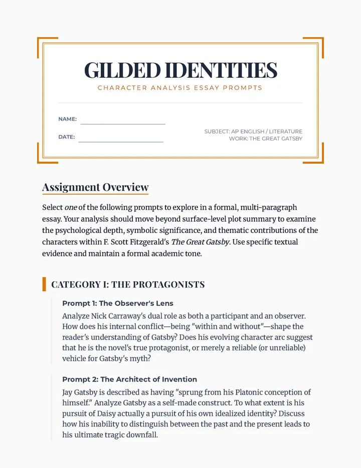 Gilded Identities Prompts