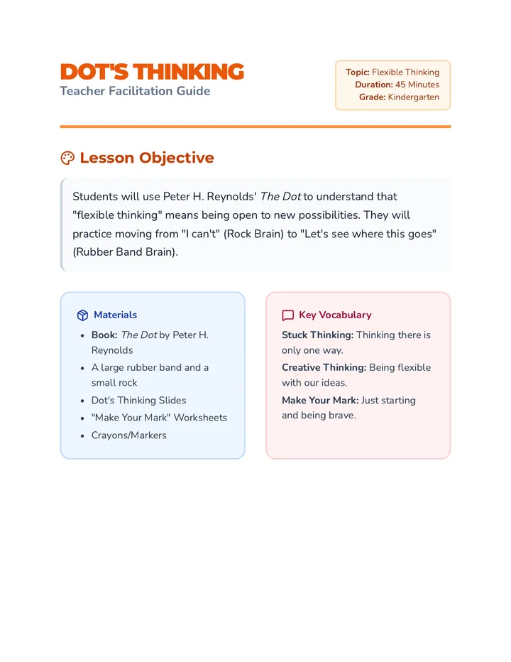 Dot's Thinking Teacher Guide
