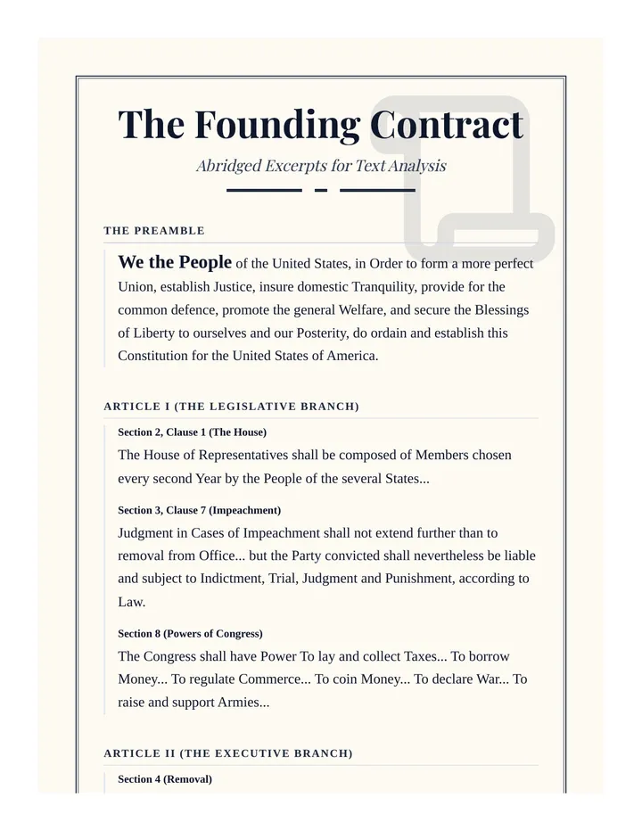Founding Contract Text Reference