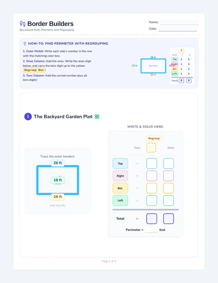 Border Builders Worksheet