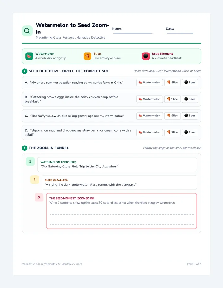 Watermelon Seed Zoom Worksheet