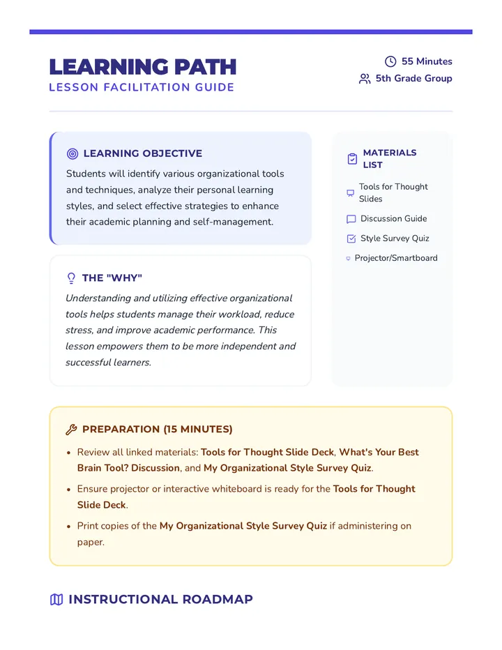 Learning Path Lesson Plan Teacher Guide