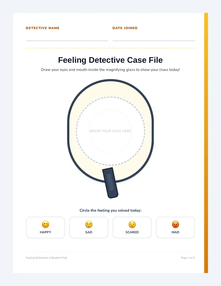 Feeling Detectives Student Worksheets