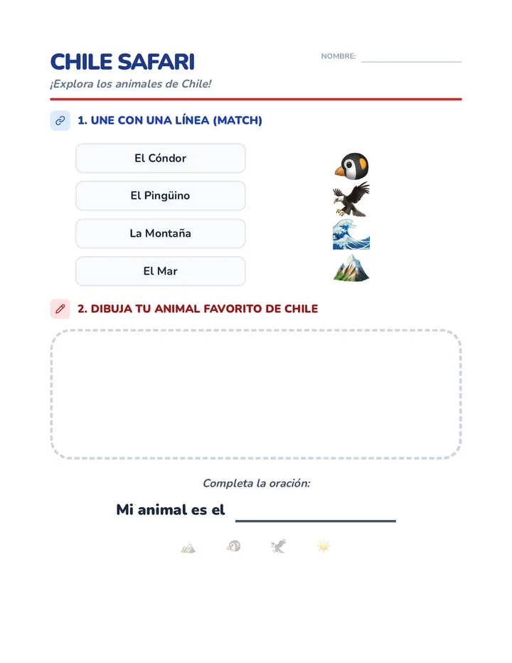 Chile Safari Worksheet