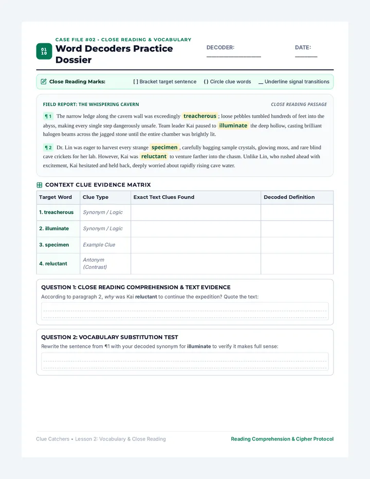 Word Decoders Worksheet